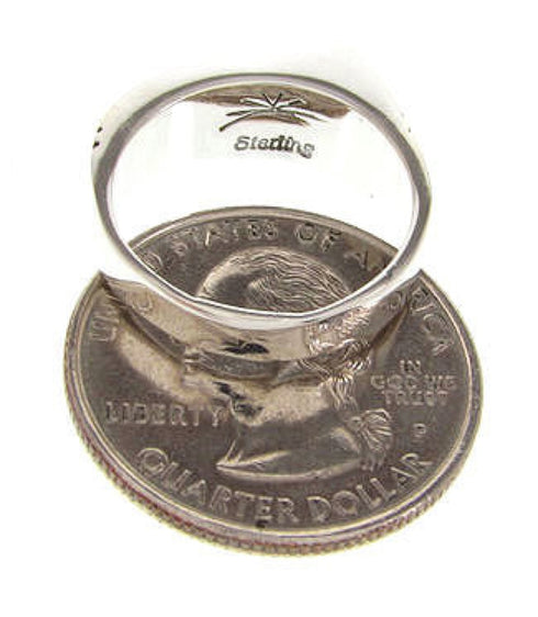 Southwest Sterling Silver Opal Inlay Ring Size 6 YS58859