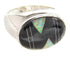 Black Jade Opal Inlay Southwestern Ring Size 9-1/2 BS58902