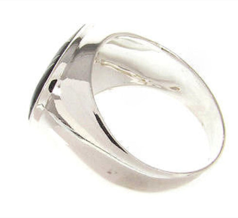 Black Jade Opal Inlay Southwestern Ring Size 9-1/2 BS58902