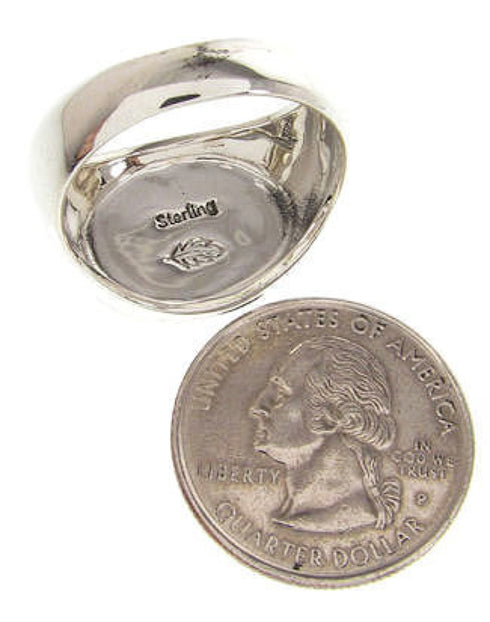 Black Jade Opal Inlay Southwestern Ring Size 9-1/2 BS58902