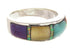 Multicolor Jewelry Inlay Sterling Silver Ring Size 6-3/4 BS59048