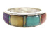 Multicolor Inlay Sterling Silver Ring Size 7-3/4 BS59047