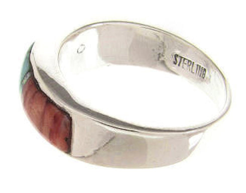 Multicolor Inlay Sterling Silver Ring Size 7-3/4 BS59047