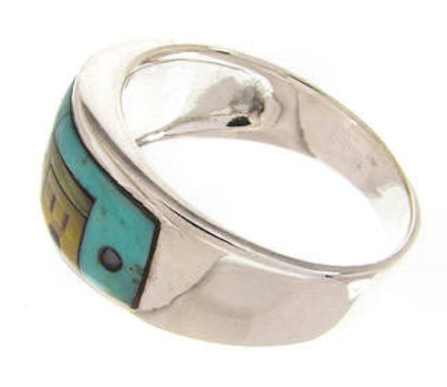 Multicolor Native American Pueblo Design Ring Size 8-1/2 JW65851