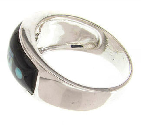 Silver Multicolor Native American Design Ring Size 8-1/2 JW65694