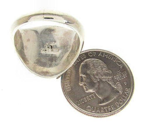 Genuine Sterling Silver Turquoise Ring Size 8-1/2 Jewelry GS58113