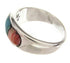 Sterling Silver And Multicolor Inlay Ring Size 6-3/4 IS57802