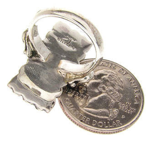 Sterling Silver Turquoise Inlay Ring Size 6-1/4 OS59297