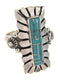 Genuine Sterling Silver Turquoise Inlay Ring Size 7-1/2 OS59312