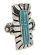 Southwest Turquoise Sterling Silver Ring Size 5-1/2 OS59379