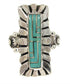Turquoise Southwest Silver Inlay Ring Size 4-3/4 OS59397