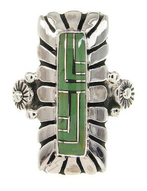 Sterling Silver Turquoise Inlay Ring Size 5-1/2 OS59444