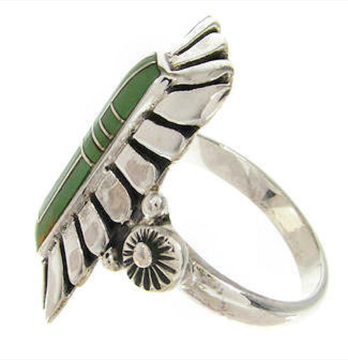 Sterling Silver Turquoise Inlay Ring Size 5-1/2 OS59444