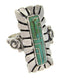 Southwest Turquoise Inlay Sterling Silver Ring Size 7-1/4 OS59470