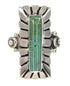 Southwest Turquoise Inlay Sterling Silver Ring Size 7-1/4 OS59470