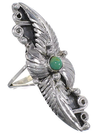 Southwest Turquoise And Authentic Sterling Silver Ring Size 7-1/2 YX81501