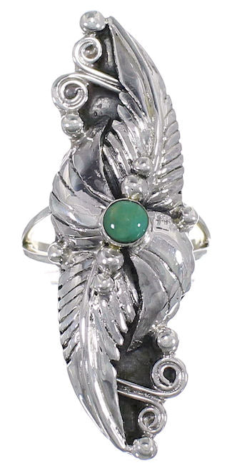 Southwestern Turquoise Silver Ring Size 4-3/4 YX81475
