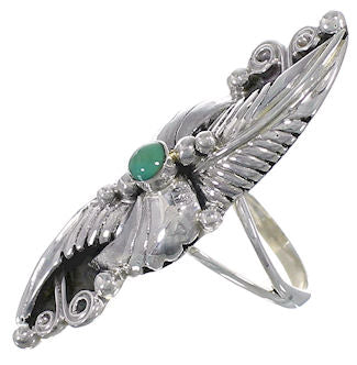 Southwest Turquoise Sterling Silver Ring Size 6-1/4 YX81480