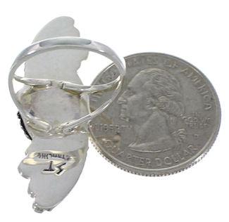 Southwest Turquoise Silver Ring Size 4-3/4 YX81472