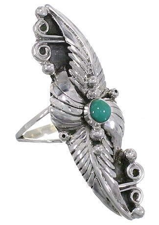 Southwestern Turquoise Sterling Silver Ring Size 4-1/2 OS59054