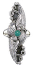 Southwestern Turquoise Sterling Silver Ring Size 4-1/2 OS59054