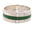 Southwest Sterling Silver Malachite Inlay Ring Band Size 5-1/4 PS59521