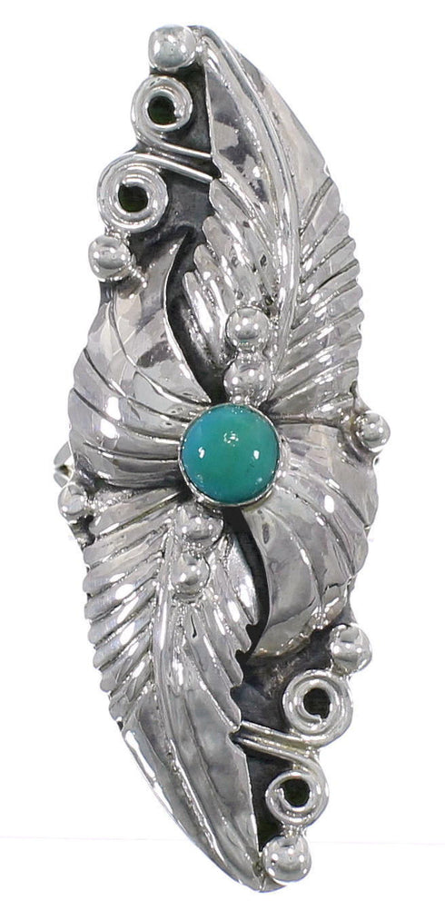 Southwest Turquoise Sterling Silver Ring Size 8 VS60919