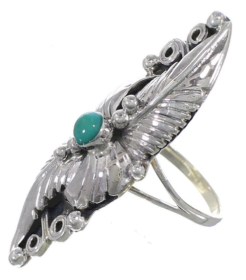 Southwest Turquoise Sterling Silver Ring Size 8 VS60919