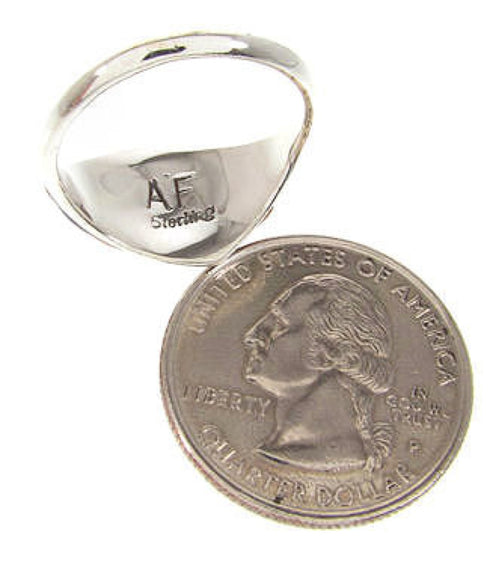 Southwest Sterling Silver Multicolor Ring Size 7-3/4 IS60522