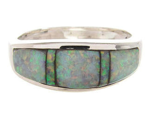 Southwest Sterling Silver Opal Inlay Jewelry Ring Size 6 YS59377