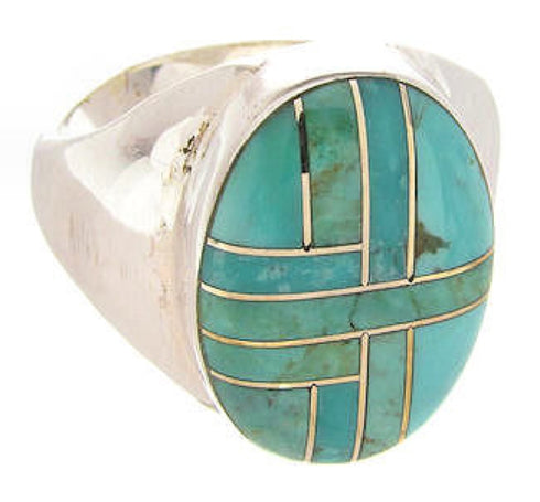 Turquoise Southwest Sterling Silver Ring Size 8-1/2 PS62521