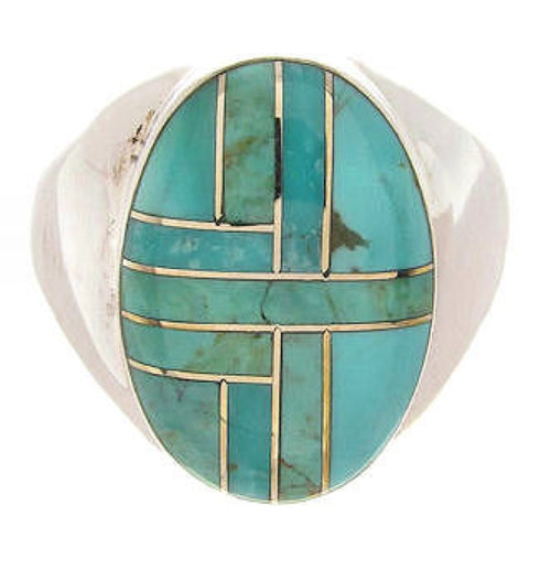 Turquoise Southwest Sterling Silver Ring Size 8-1/2 PS62521