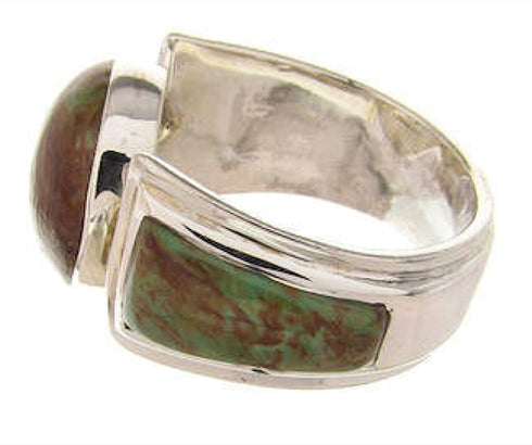 Turquoise and Sterling Silver Southwestern Ring Size 5-1/4 PS62588
