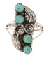 Southwestern Sterling Silver Jewelry Turquoise Ring Size 6-1/4 YS60672