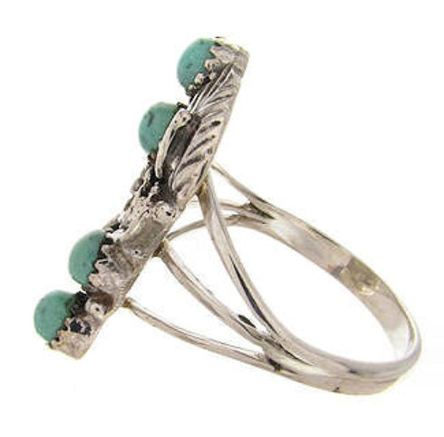 Southwestern Sterling Silver Jewelry Turquoise Ring Size 6-1/4 YS60672