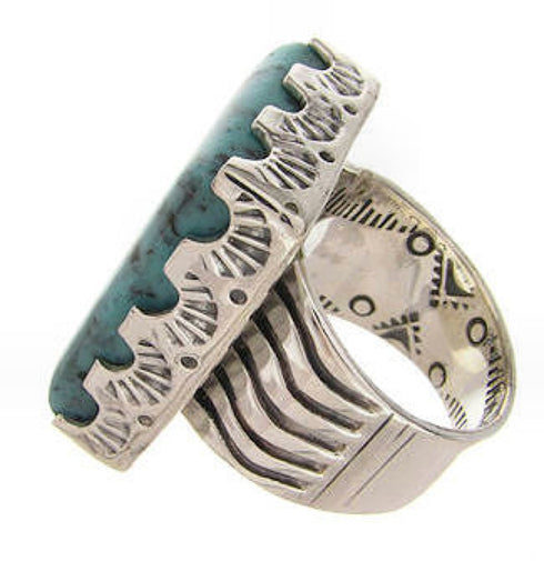 Southwestern Turquoise Sterling Silver Jewelry Ring Size 5-1/2 YS60487