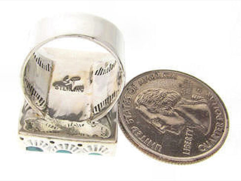 Southwestern Turquoise Sterling Silver Jewelry Ring Size 5-1/2 YS60487