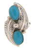 Southwest Turquoise Sterling Silver Ring Size 4-1/2 OS58720