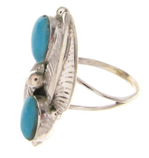 Southwest Turquoise Sterling Silver Ring Size 4-1/2 OS58720