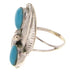 Southwest Turquoise Sterling Silver Ring Size 4-1/2 OS58720