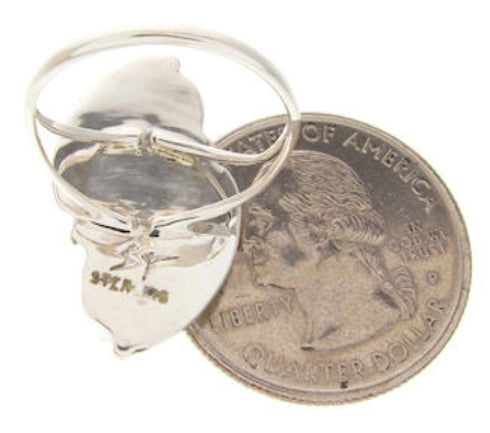 Southwest Turquoise Sterling Silver Ring Size 6-1/2 OS58852