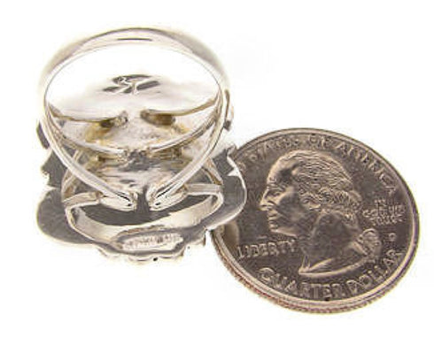 Southwest Sterling Silver Turquoise Ring Size 5-1/4 OS58867