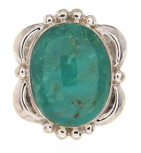 Genuine Sterling Silver Turquoise Ring Size 5-1/4 OS58982