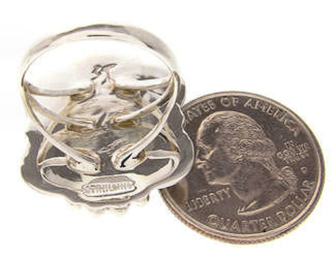 Genuine Sterling Silver Turquoise Ring Size 5-1/4 OS58982