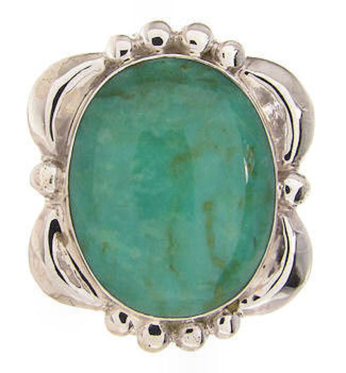 Genuine Turquoise Sterling Silver Ring Size 4-3/4 OS58992