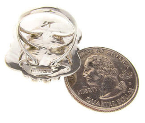 Genuine Turquoise Sterling Silver Ring Size 4-3/4 OS58992