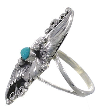 Southwestern Sterling Silver Turquoise Jewelry Ring Size 7-1/2 YS60218