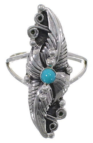 Turquoise And Sterling Silver Southwestern Jewelry Ring Size 8 YS60242