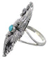 Leaf Jewelry Silver Turquoise Southwest Ring Size 5-1/4 YS60339