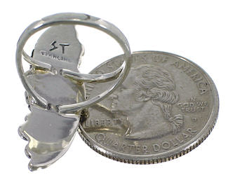 Leaf Jewelry Silver Turquoise Southwest Ring Size 5-1/4 YS60339